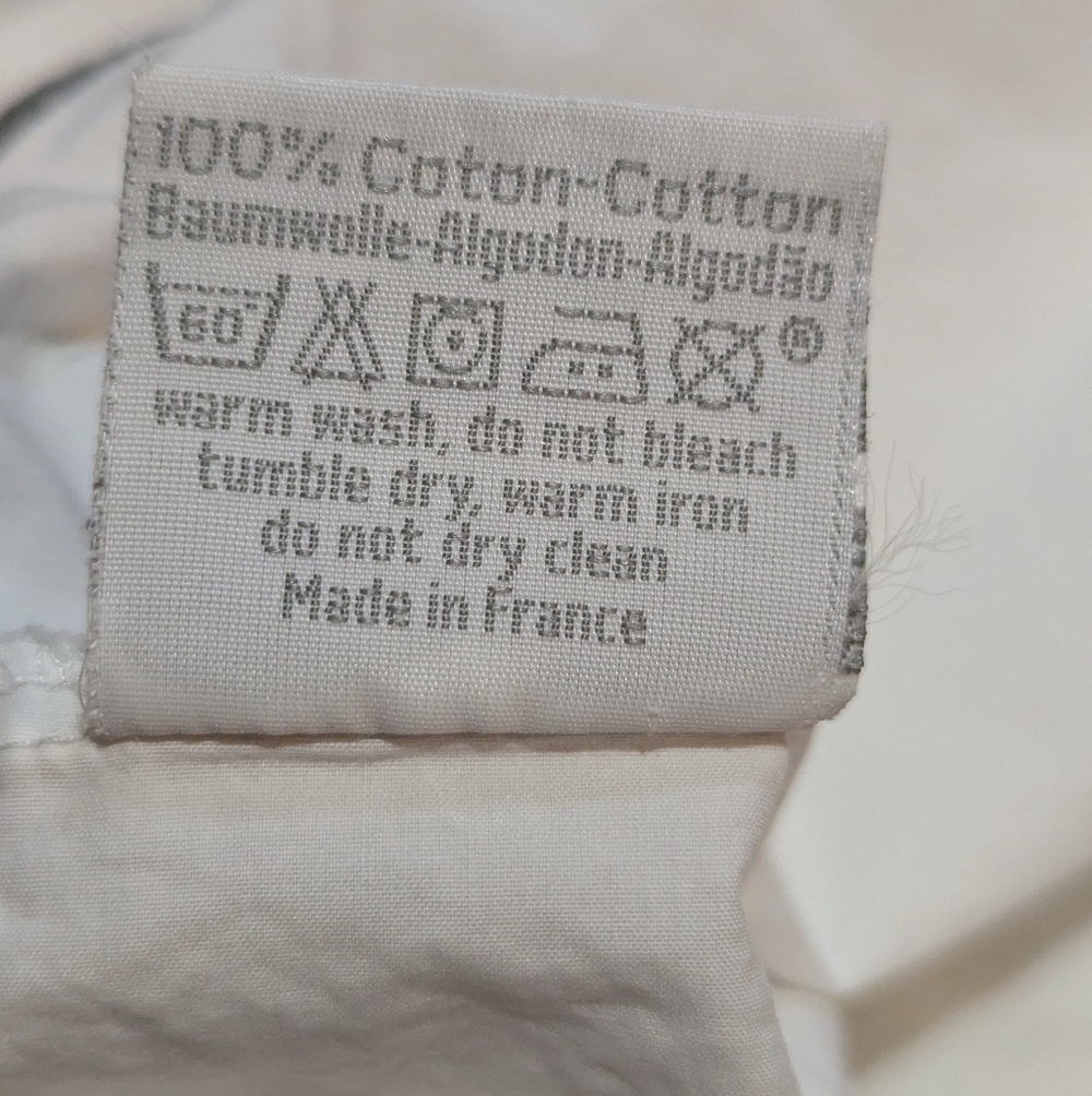 Yves Delorme Standard Sham White Grey Stripe Cotton Quiet Luxury Old Money - Picture 6 of 8